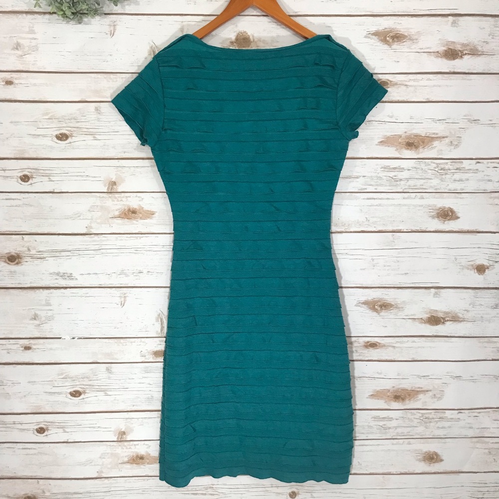 NWT TEAL RUFFLE DRESS SIZE MEDIUM - Picture 7 of 8